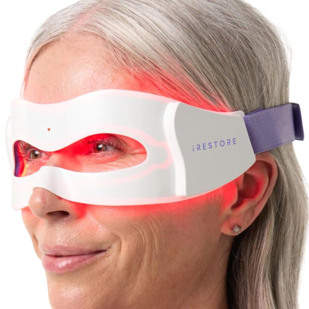 iRestore LED Eye Mask for under-eye treatment with red light therapy