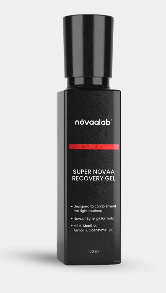 super novaa recovery gel to use with red light therapy sessions