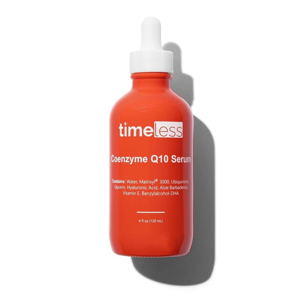 Timeless Skin Care Coenzyme Q10 Serum to boost CoQ10 with red light therapy