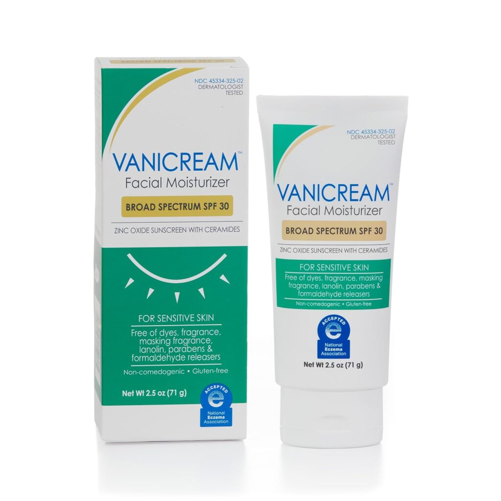 Vanicream Gentle Facial Moisturizer skincare for red light therapy