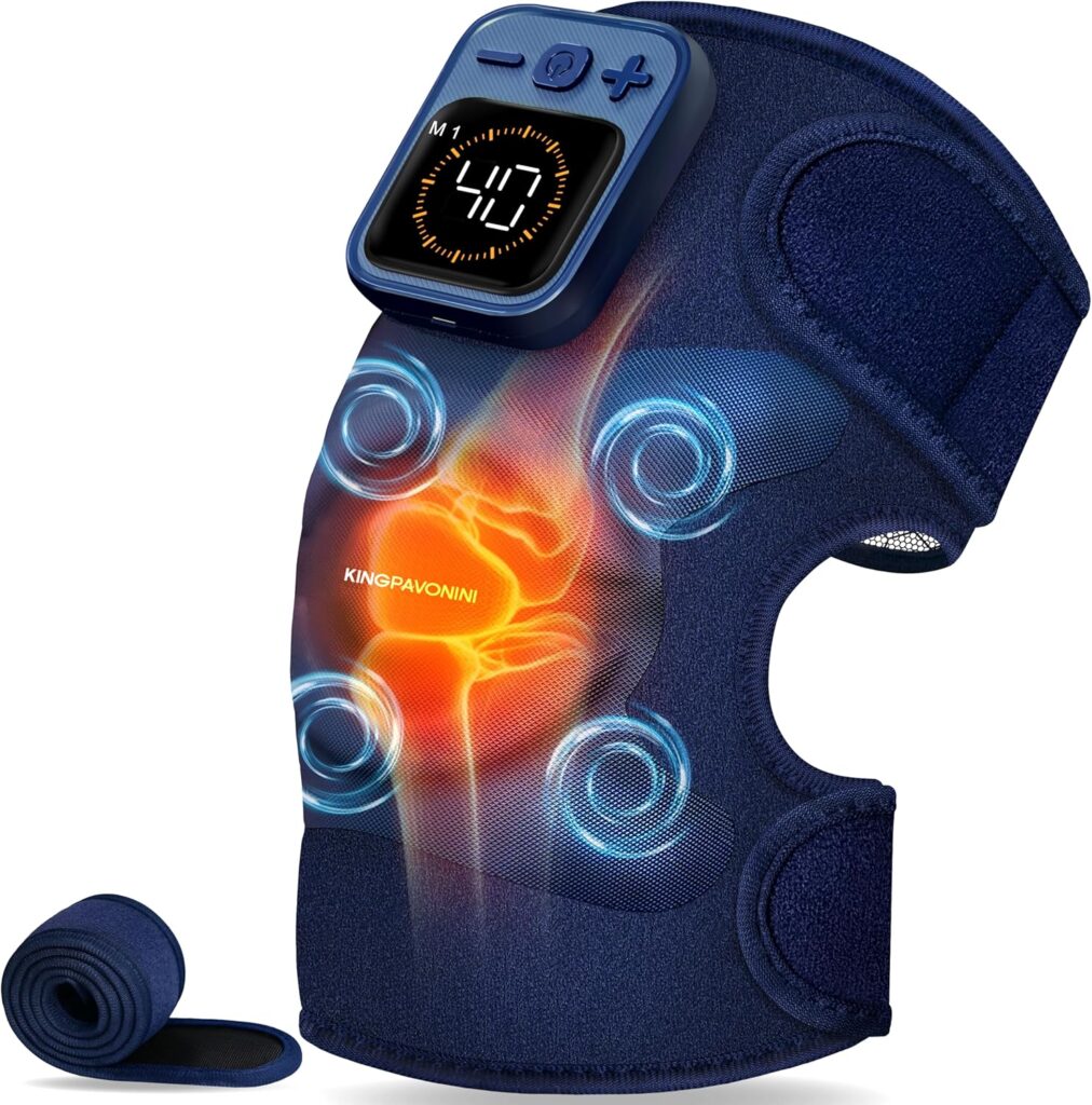 KingPavonini Wireless Knee Massager with red light therapy