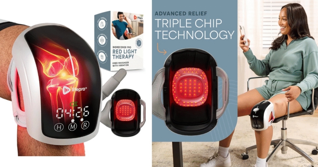 LifePro BioRecover Pro Light Therapy Knee Massager for joint support