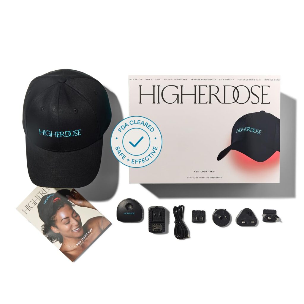 HigherDOSE Red Light Hat for hair loss at home