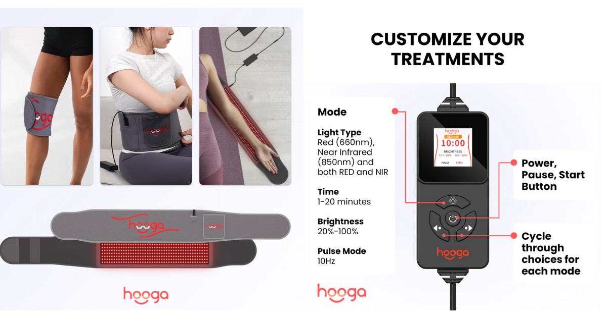 Hooga Red Light Therapy Belt and leg wrap