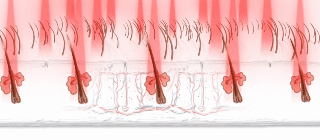 How LLLT Works for Hair Growth diagram