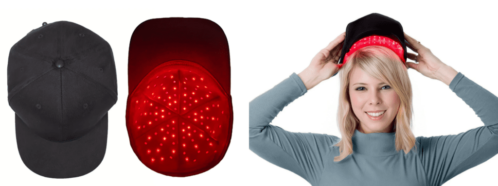 black Lumy Health LED and laser hair therapy cap with detachable panel