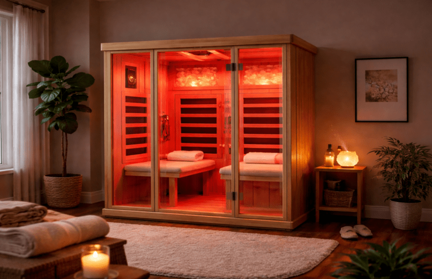 home sauna with red light therapy