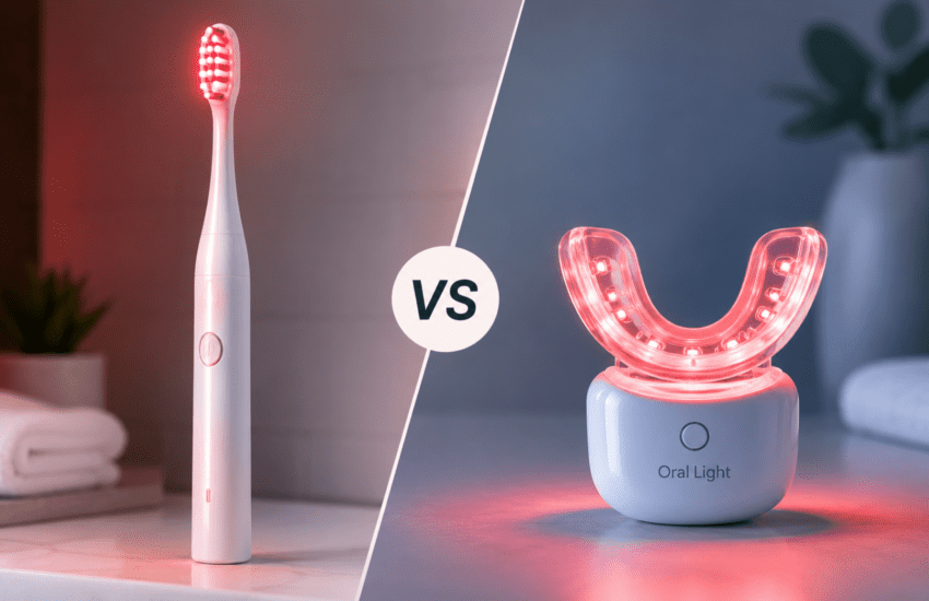red light toothbrush vs red light mouthpiece