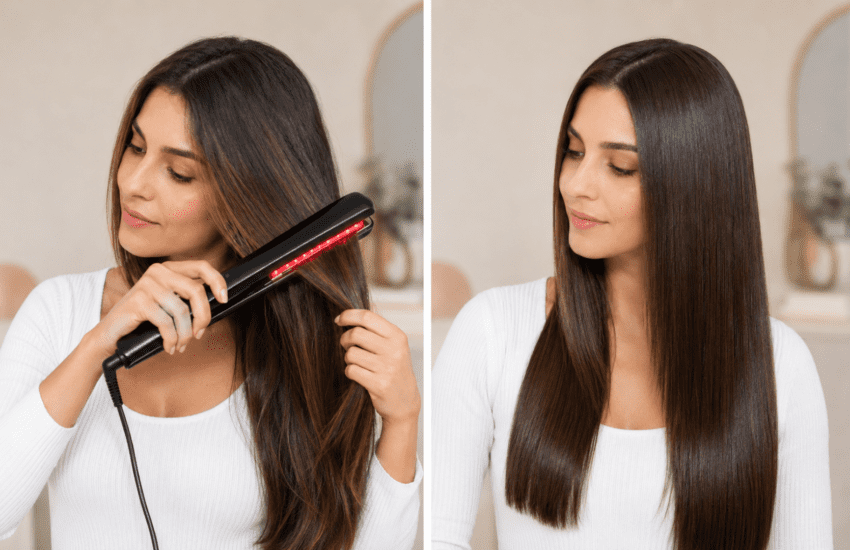 red light therapy hair straightener