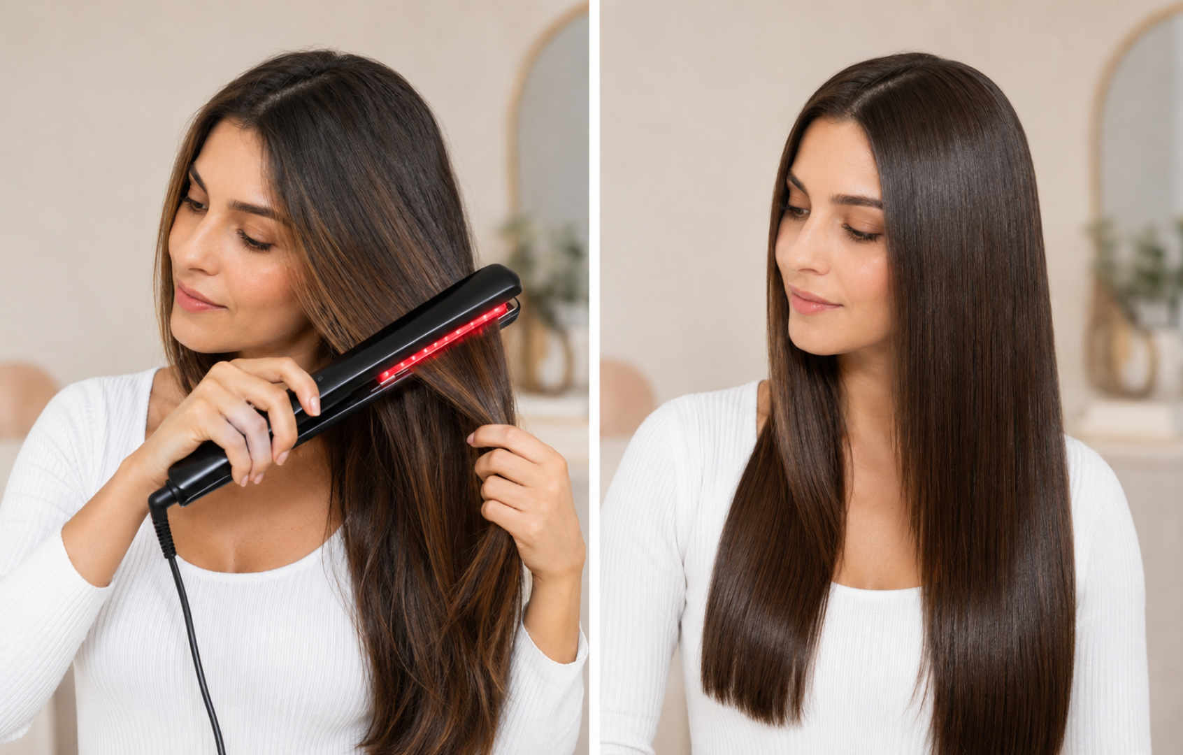red light therapy hair straightener
