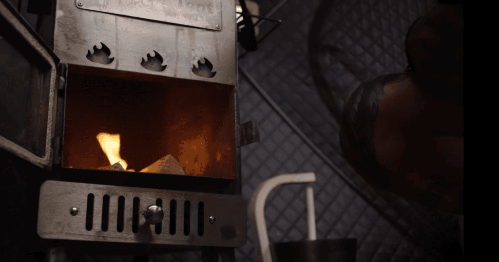 sweat tent wood fire heating