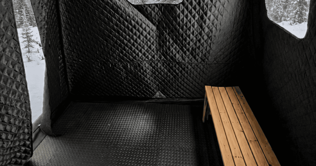 sauna tent XL Interior Space and Seating