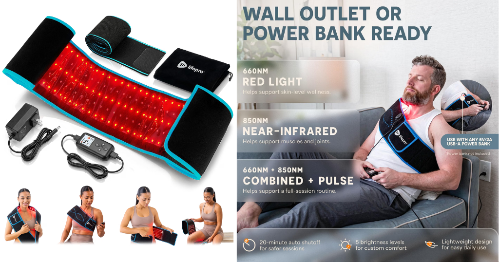 Lifepro AllevaRed Pro red light therapy device for frozen shoulder