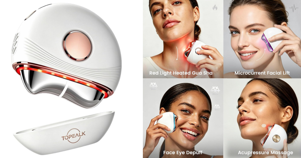 Topealk Microcurrent Red Light Heated Gua Sha