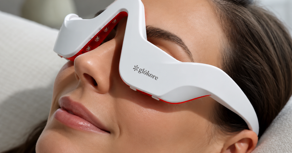 wearing the glokore eyenrenew pro