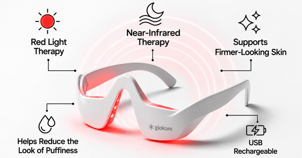 How the Glokore EyeRenew Pro Uses Red Light and EMS