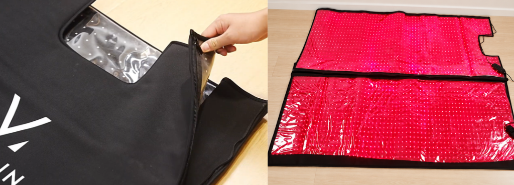 MEGELIN Red Light Therapy Bag interior and exterior
